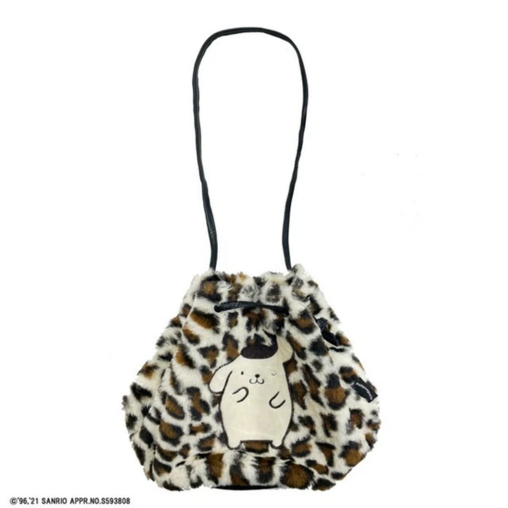 Pompompurin fur drawstring bag